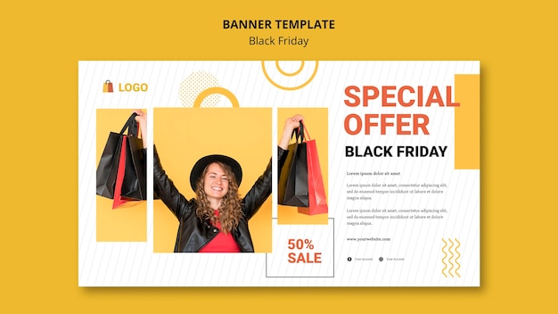 PSD grátis modelo de design de banner black friday