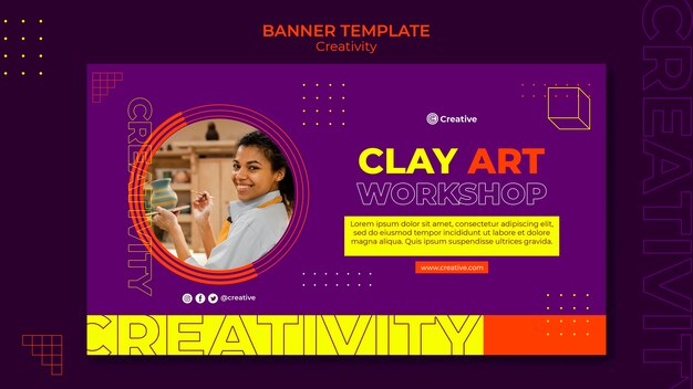 Modelo de design de banner criativo e imaginativo