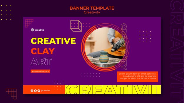 Modelo de design de banner criativo e imaginativo