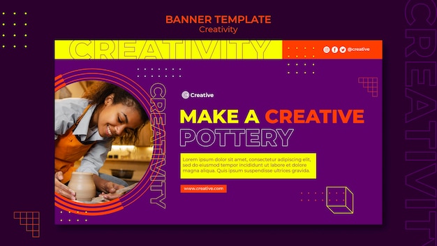 Modelo de design de banner criativo e imaginativo
