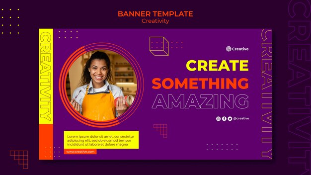 Modelo de design de banner criativo e imaginativo
