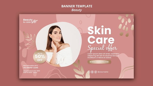 Modelo de design de banner de beleza