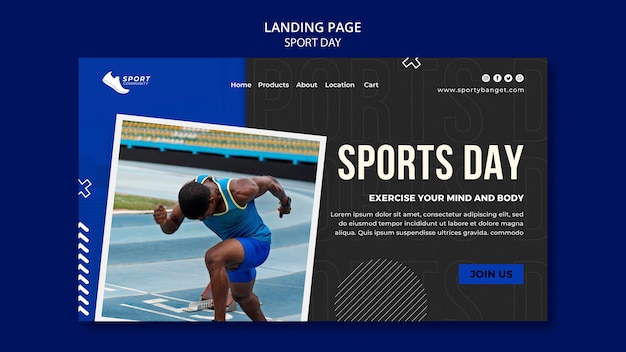 Modelo de design de banner de dia de esportes