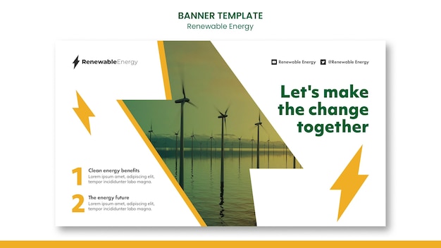 Modelo de design de banner de energia renovável