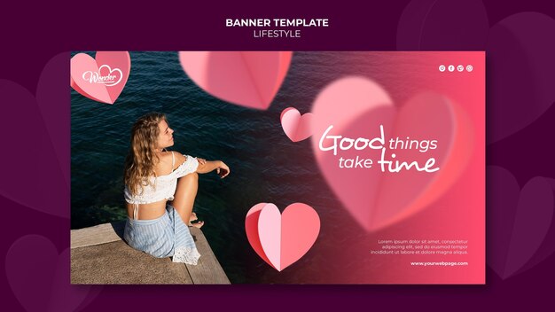 Modelo de design de banner de estilo de vida