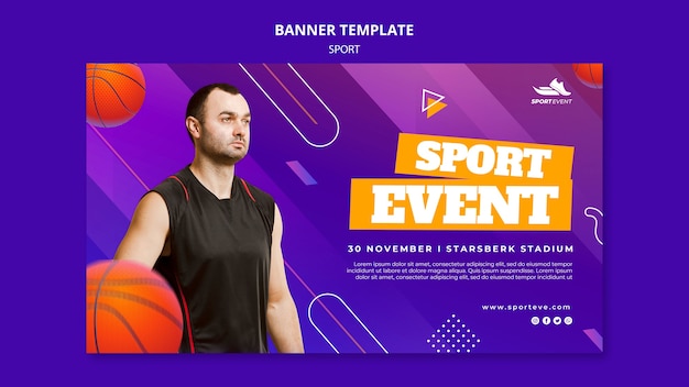 PSD grátis modelo de design de banner de evento esportivo