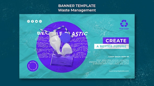Modelo de design de banner de gerenciamento de resíduos