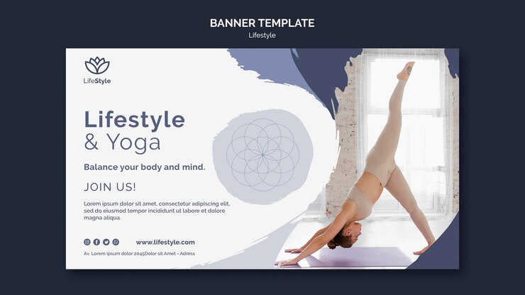 PSD grátis modelo de design de banner de ioga