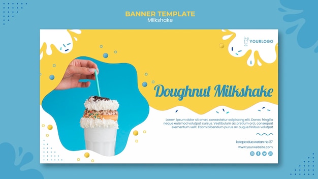 PSD grátis modelo de design de banner de milk-shake