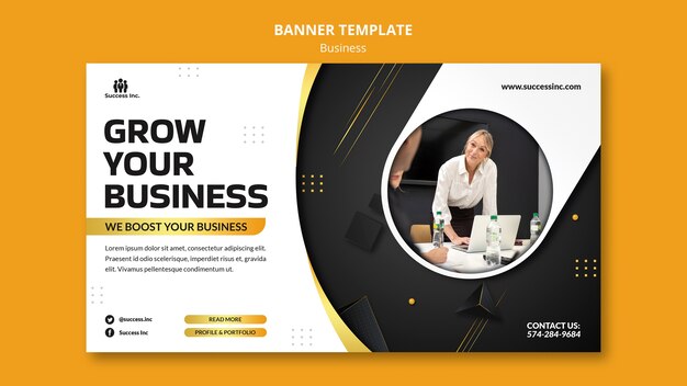 Modelo de design de banner de negócios realista