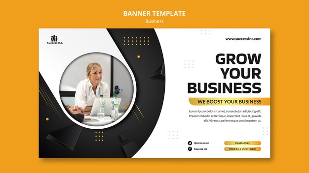 Modelo de design de banner de negócios realista