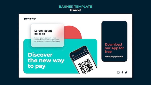 Modelo de design de banner Ewallet