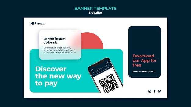 Modelo de design de banner Ewallet