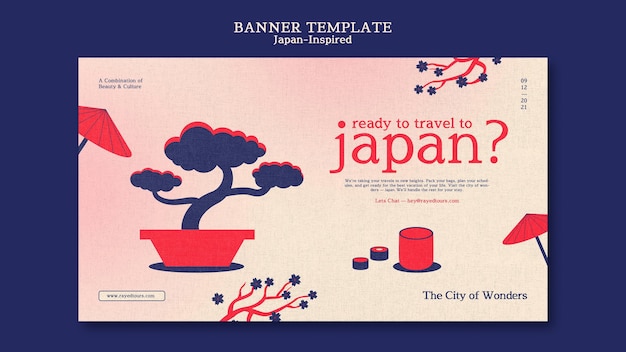 Modelo de design de banner inspirado no japão