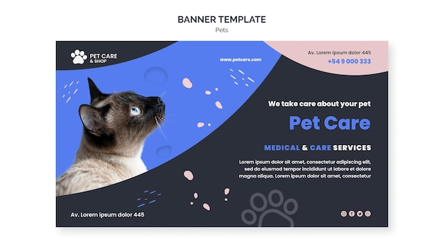 PSD grátis modelo de design de banner para animais de estimação