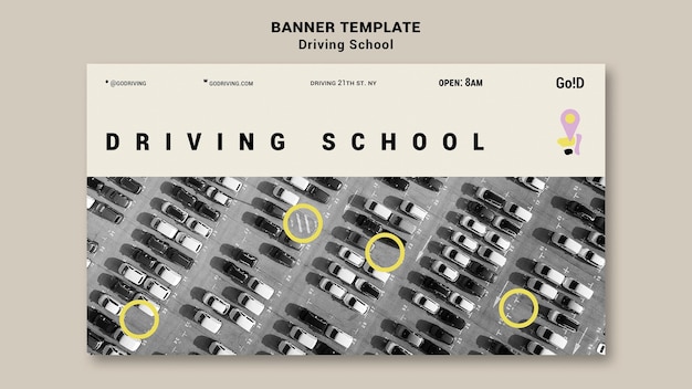 PSD grátis modelo de design de banner para escola de condução