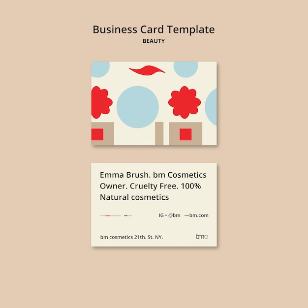 PSD grátis modelo de design de cartão de negócios de beleza