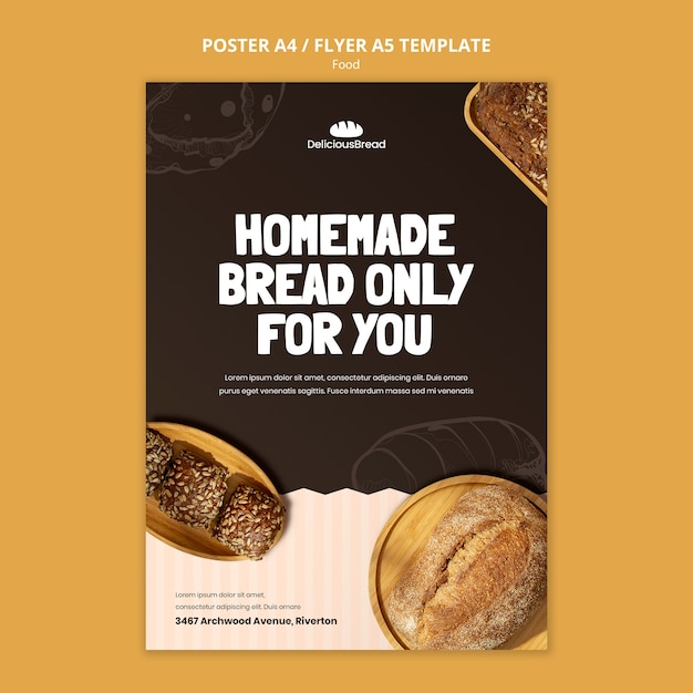 Modelo de design de cartaz de alimentos