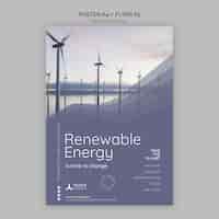 PSD grátis modelo de design de cartaz de energia renovável
