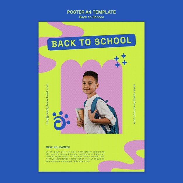 Modelo de design de cartaz de volta à escola