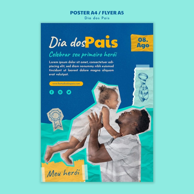 PSD grátis modelo de design de cartaz do dia dos pais