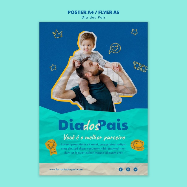 PSD grátis modelo de design de cartaz do dia dos pais