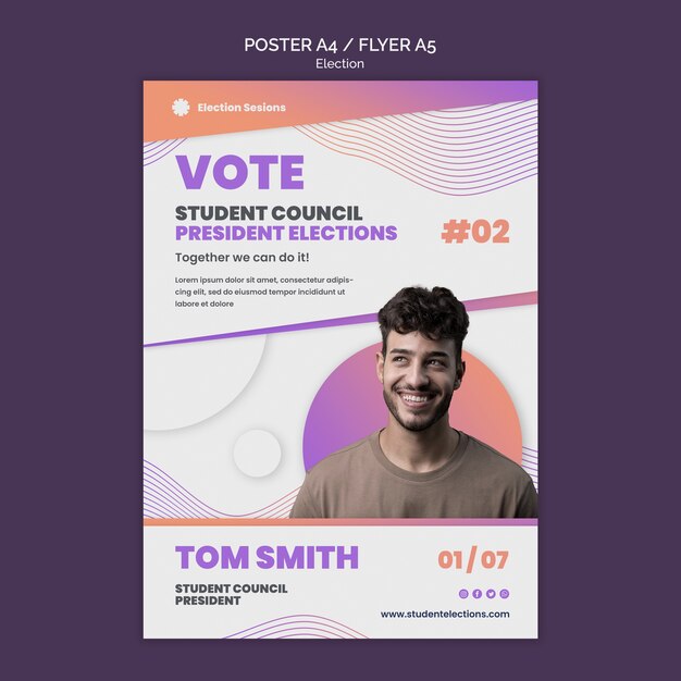Modelo de design de cartaz eleitoral