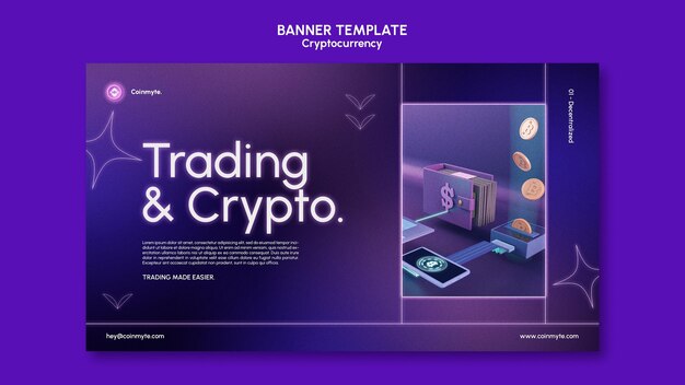 Modelo de design de criptomoeda de banner