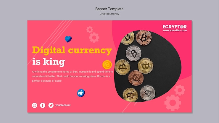 PSD grátis modelo de design de criptomoeda de banner