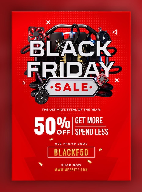 PSD grátis modelo de design de folheto de venda black friday