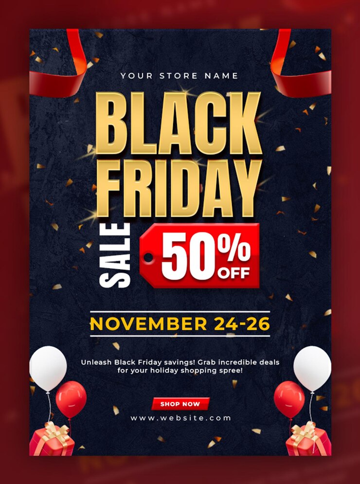 PSD grátis modelo de design de folheto de venda black friday