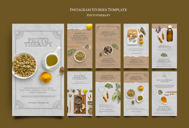 PSD grátis modelo de design de histórias de instagram para fototerapia