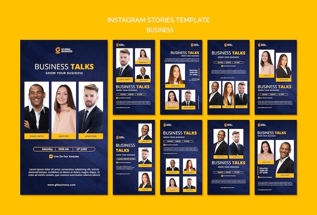 Modelo de design de histórias do instagram de negócios Psd grátis
