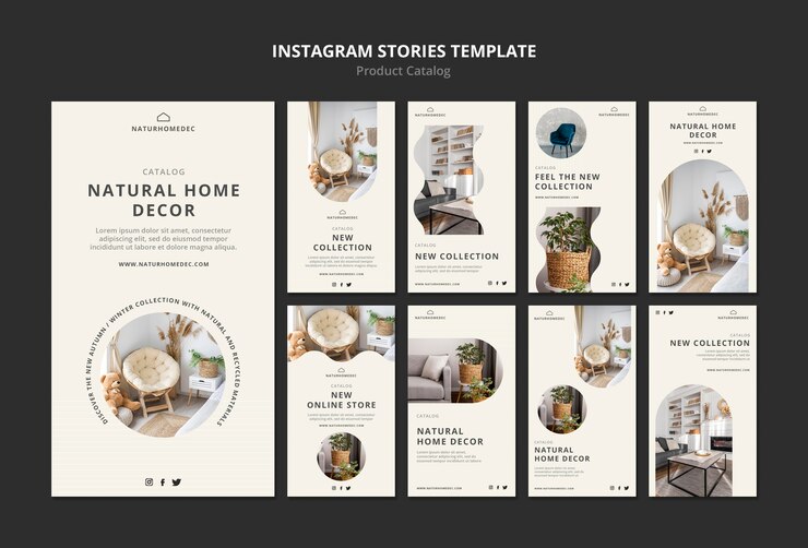 PSD grátis modelo de design de histórias do instagram para catálogo de produtos