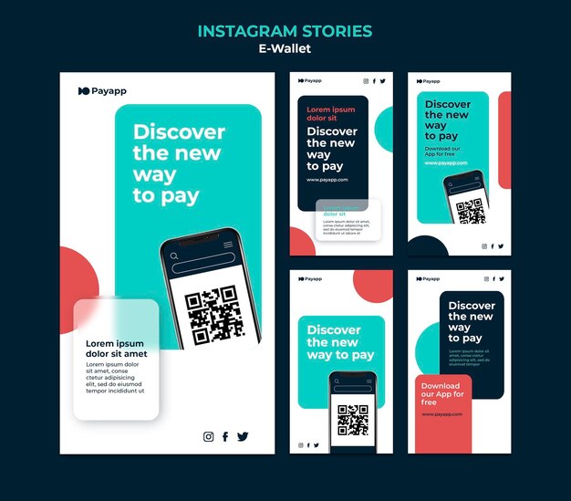 Modelo de design de histórias do Instagram para Ewallet