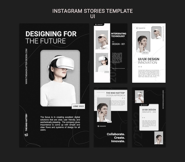 PSD grátis modelo de design de interface do usuário de histórias do instagram