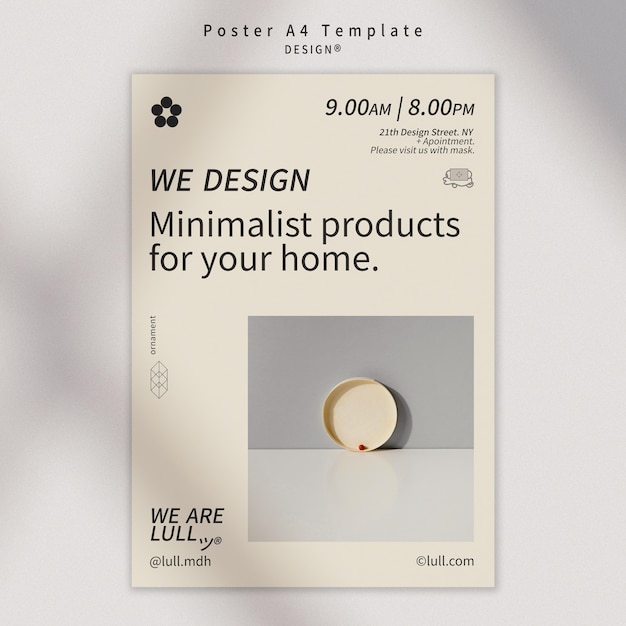 Modelo de design de interior de pôster