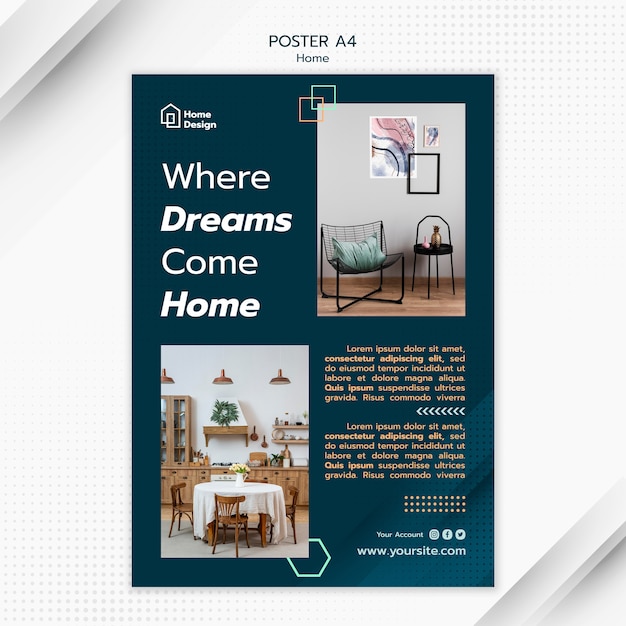 Modelo de design de interiores de design plano