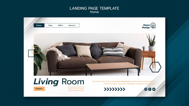 Modelo de design de interiores de design plano
