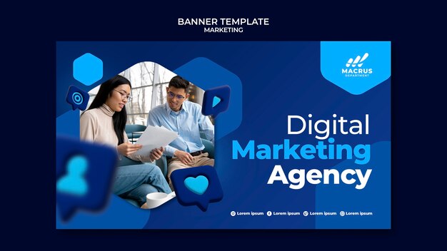 Modelo de design de marketing gradiente