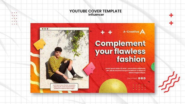 Modelo de design de miniatura do youtube de influenciador