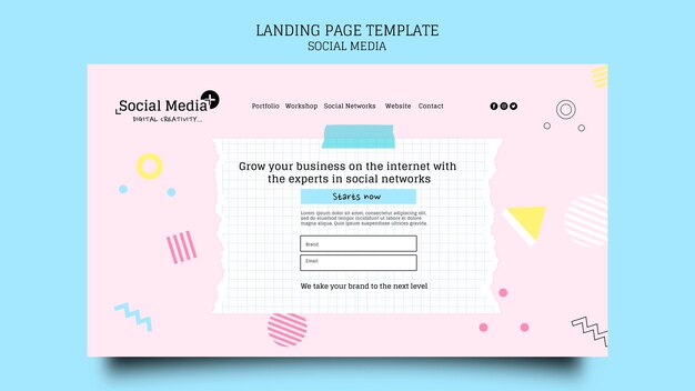 Modelo de design de página de destino de agência de marketing de mídia social