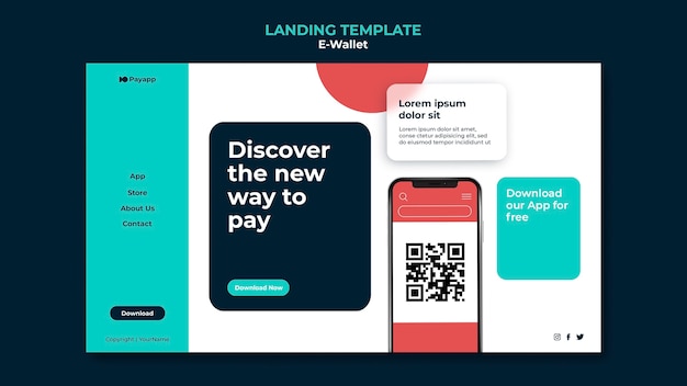 Modelo de design de página de destino Ewallet