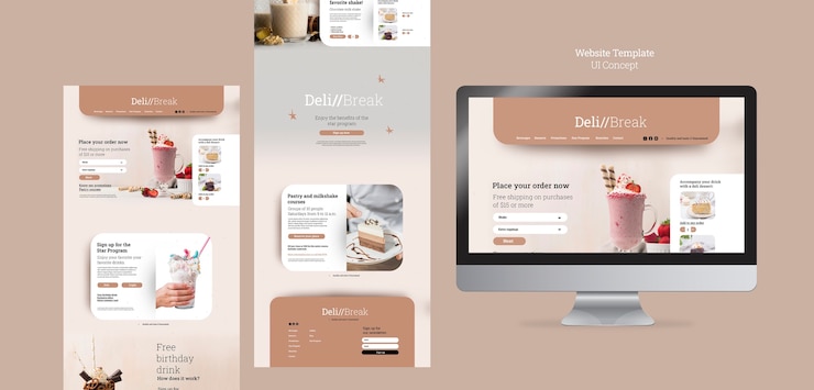 PSD grátis modelo de design de página de site ui ux