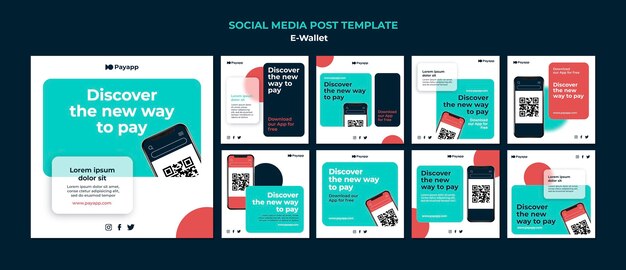 Modelo de design de postagem de mídia social Ewallet