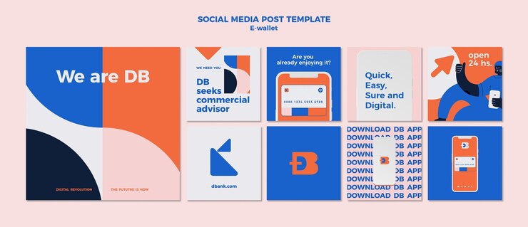 PSD grátis modelo de design de postagem para mídia social de carteira eletrônica
