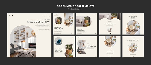 Modelo de design de postagens de instagram de catálogo de produtos