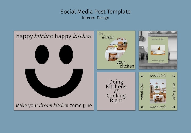 PSD grátis modelo de design de postagens do instagram de design de interiores