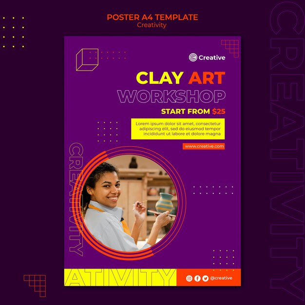 Modelo de design de pôster criativo e imaginativo