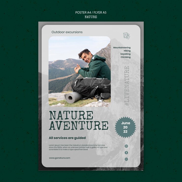 PSD grátis modelo de design de pôster da natureza